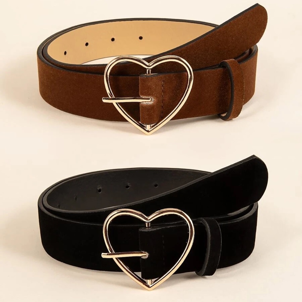 Boho Vegan Leather Heart Belt Set